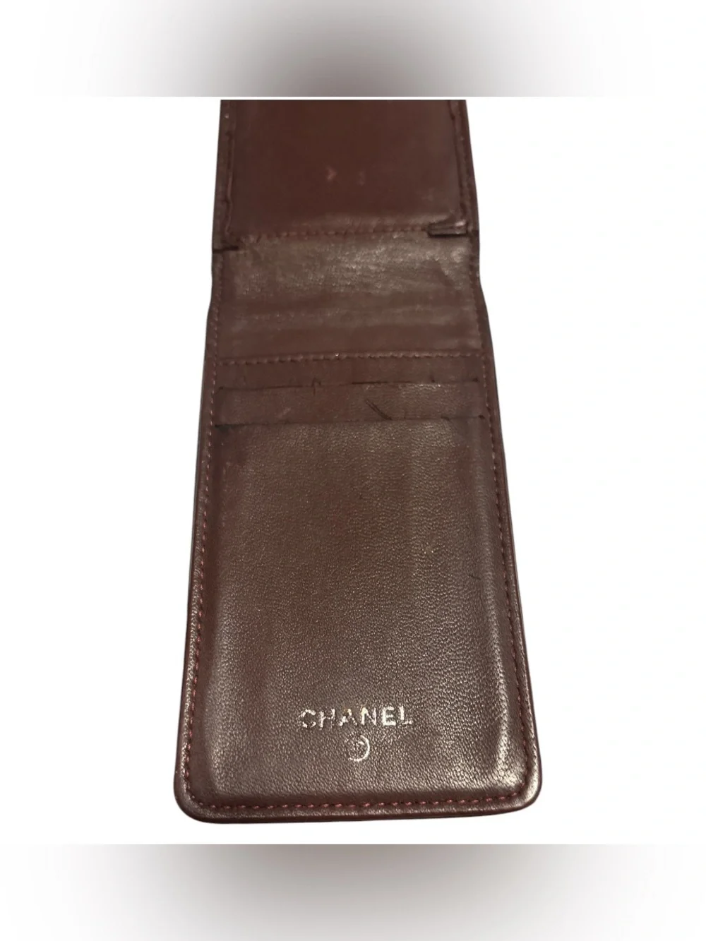 CHANEL iPhone Flip Case SE/5/5S Black Caviar Leather PROJECT
